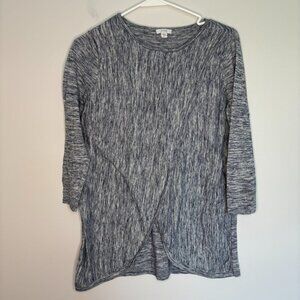 PUREJILL 3/4 Sleeve Top Womens S Petite Blue Heather Stretch Casual